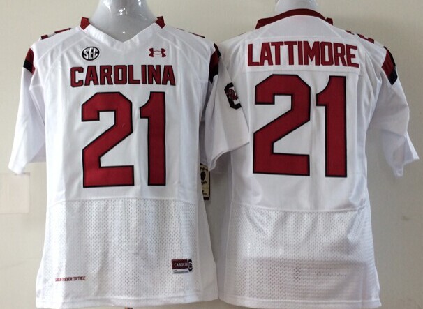 NCAA Youth South Carolina Gamecock White #21 Lattimore jerseys->youth ncaa jersey->Youth Jersey